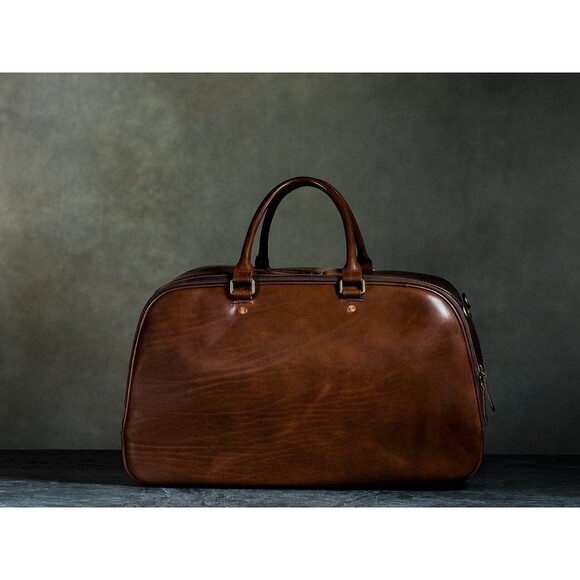 Satchel & Page Weekender Bag Italian Leather Travel MSRP $685 - Picture 2 of 11